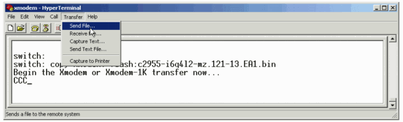 putty xmodem file transfer