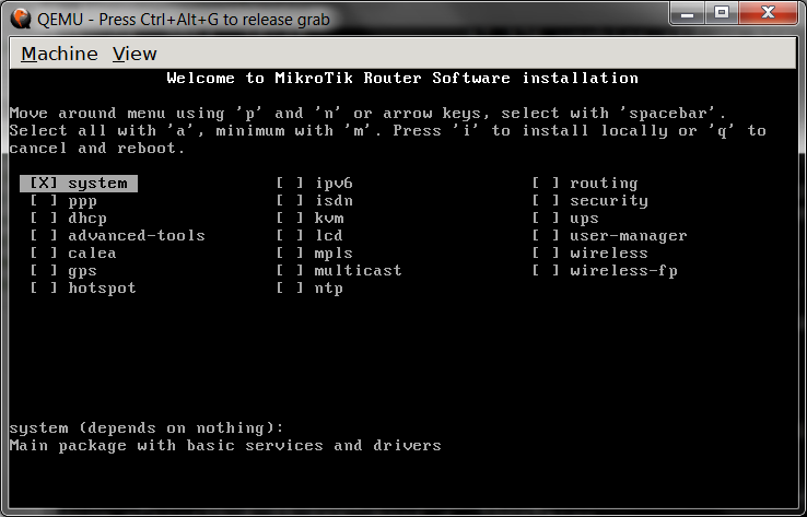 install mikrotik qemu-2